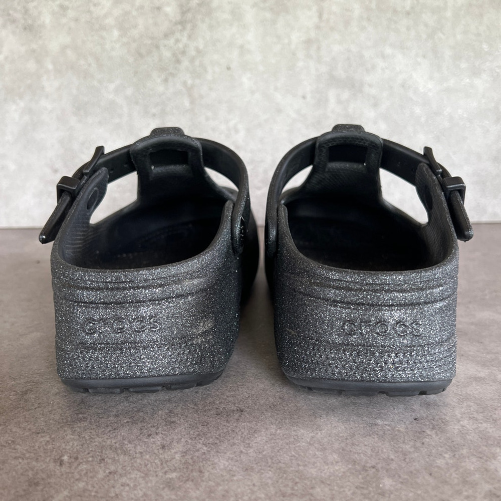 Crocs Classic Mary Jane Clogs Black glitter platform loafer goth emo comfort - Picture 4 of 11